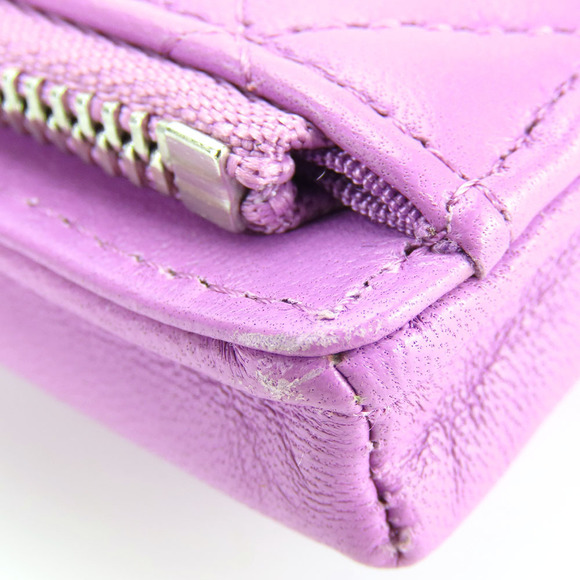 Chanel Chanel Lambskin Shoulder Bag Matrasse Purple Leather Crossbody Bag - Picture 5 of 16